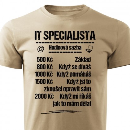 Tričko IT specialista - sazba